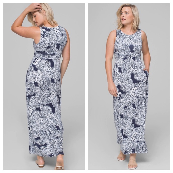 NWT SOMA High Neck Maxi Dress With Built-In Shelf Bra - Picture 2 of 11